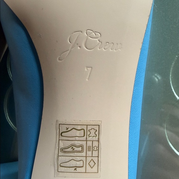 J. CREW Kate Block Heel Ballet Pumps Blue Women's Size 7 - Picture 11 of 16